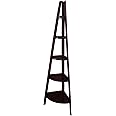 Casual Home Ladder 5-Shelf Solid Wood Corner Bookcase, Espresso (New)