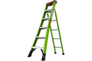 Little Giant Ladders, King Kombo, Professional, 6 Ft. A Frame, 10 Ft. Extension, Single Hinge, Fiberglass, Type 1AA, 375 lbs Weight Rating, (13906-001)