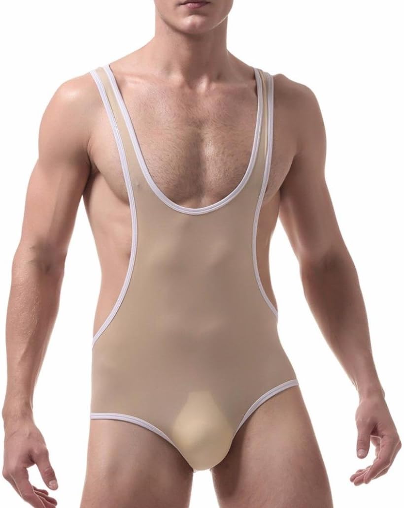 Hometom Men's Jockstrap Leotard Underwear Jumpsuits Wrestling Singlet Bodysuit
