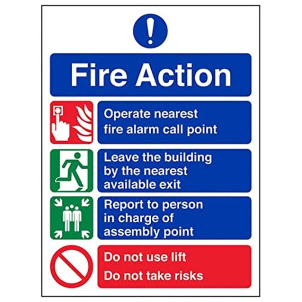 V Safety Eco Friendly Fire Action - Prohibition/Safe Lifts - 200 X 300mm