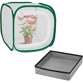 Butterfly Habitat Cage 12" x 12" x 12", Pop-up Butterfly &amp; Insect Habitat Enclosure with Poop Tray for Easy to Clean, Small Foldable &amp; Reusable Caterpillars Mesh Cage Terrarium for Indoor Use.