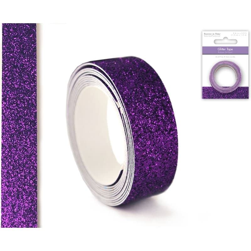 Party Craft 1.5 cm x 1.2 m Glitter Tape, Pack of 3, Purple