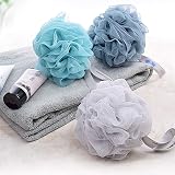 Omenluck Bath Shower Sponge Loofah Ball Exfoliating Back Scrubber Blue PE Mesh view 3