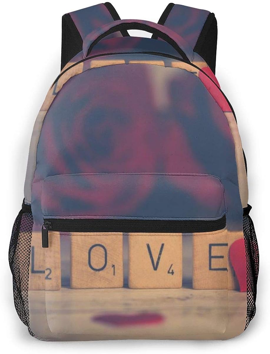 Red Heart In Love Unisex Backpacks With Adjustable Padded Shoulder