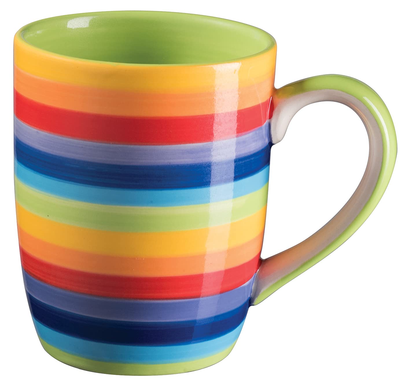 Purity Style Hand Painted Rainbow Horizontal Stripe Mug