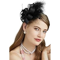 Cizoe Fascinators Hats for Women with Hair Clip Tea Party Hats Feather Wedding Headware Bridal Headpiece