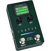 FLAMMA Looper Guitar Pedal, FF01 Looper Pedal with 40 Slots 160 Mins Looping Time, Stereo Guitar Loop Pedals with Screen for Electric Guitar/Bass, Fade Out, USB Data Management