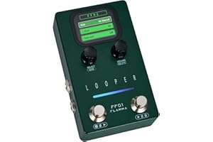 FLAMMA Looper Guitar Pedal, FF01 Looper Pedal with 40 Slots 160 Mins Looping Time, Stereo Guitar Loop Pedals with Screen for Electric Guitar/Bass, Fade Out, USB Data Management