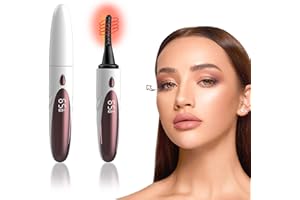 MGKO Heated Eyelash Curlers - Fast Heat up Within 10s, Electric Eyelash Curler with 4 Heating Modes, Rechargeable Electric Eyelash Curler, Heated Lash Curler for Makeup Tools with LED Display (White)