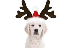 KUDES Dog Christmas Reindeer Antlers Headband Classic Elk Hat Headwear Pet Costumes Accessories