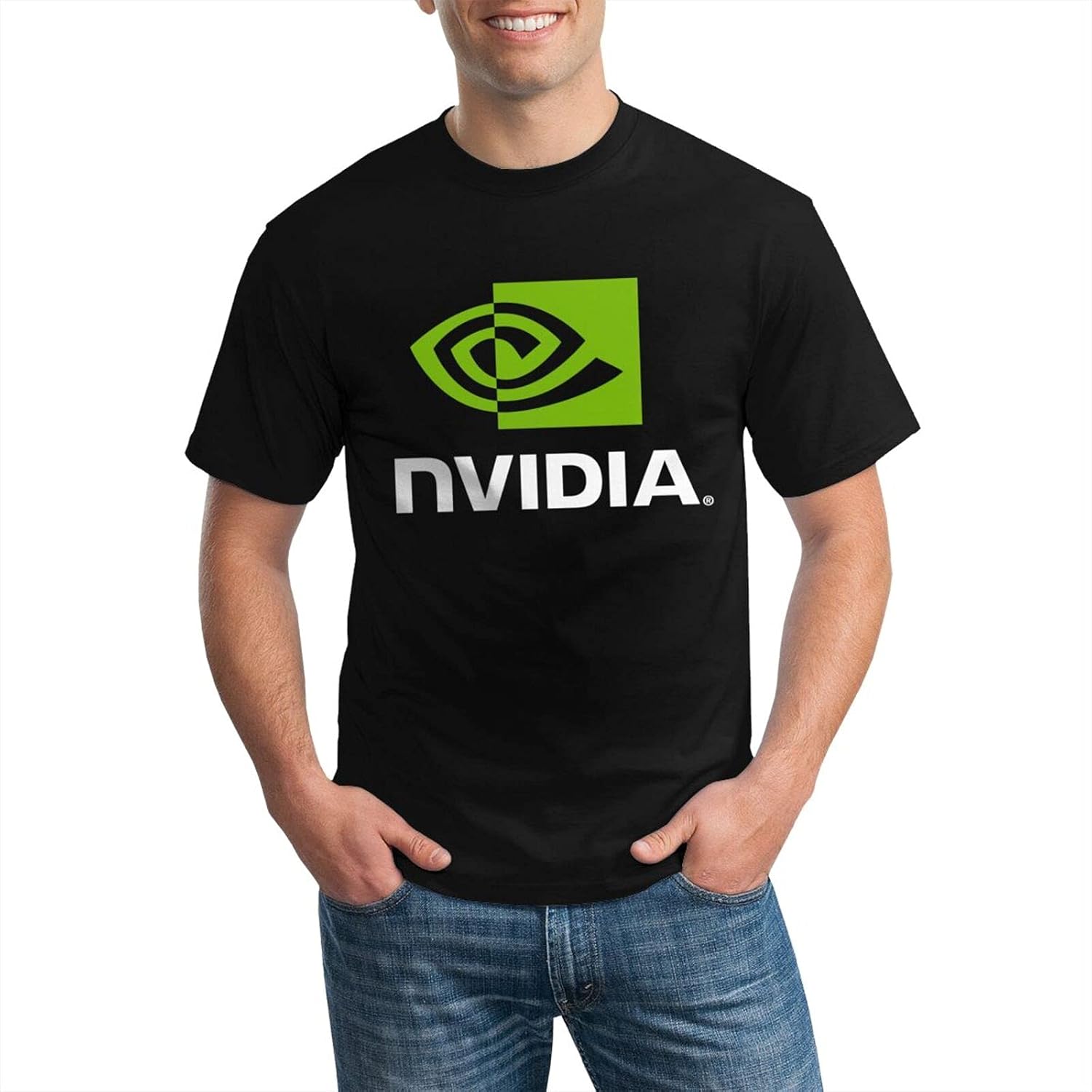 Amazon Co Jp Nvidiaメンズ半袖ファッションプリントトップtシャツギフトblack 服 ファッション小物