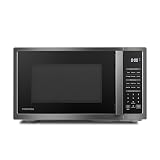 TOSHIBA ML4-EM09PA(BS) Small Countertop Microwave Oven with 6 Auto Menus, Mute Function, Child Lock, Kitchen Essentials for Dorm, 0.9 Cu Ft, 10.6 Inch Removable Turntable, 900W, Black Stainless Steel
