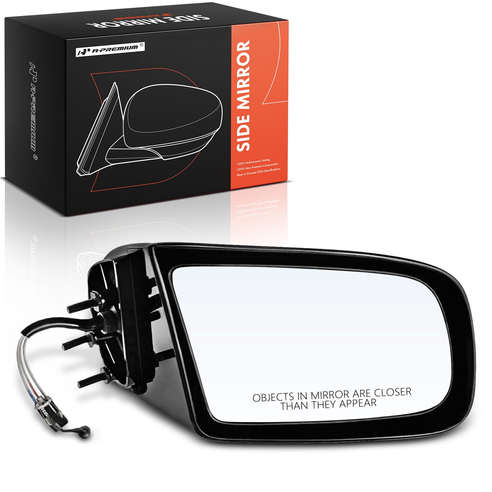 Photo 1 of A-Premium Passenger Side Manual Door Mirror - Compatible with Buick Regal 1988-1996 & Chevrolet Lumina 1990-1994 & Pontiac Grand Prix 1990-1996 - Non-Heated Non-Folding Black Outside Rear View Mirror