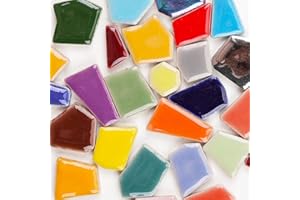 ARTLIFE HOME 200 g Assorted Colors Mosaic Tiles Crystal Mosaic for Home Decoration Crafts Supply DIY Art Projects, Shaped Ceramic, 0.5x2 cm, Full Color Mixing