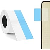 SUPVAN T50M Series Label Maker Thermal File Label, 0.98'' × 0.51'' + 0.59'' (25 × 13 + 15 mm) 100 PCS/Roll Genuine Laminated Waterproof Oilproof Adhesive Auto Detect Labels, Black on Blue