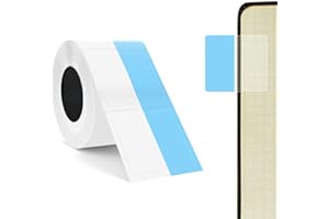 SUPVAN T50M Series Label Maker Tape, 45mm x (13+15) mm 60 Labels/Roll Genuine Laminated Thermal File Label Tape Refill, Water