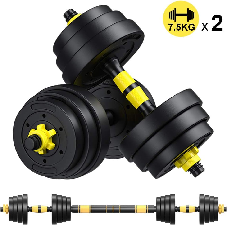 AOEVI Dumbell Set with Adjustable Weights - Dumbbells Set for Home Fitness and Body Building, Dumbbells Barbell Combination Weight Set for Home Gym Exercise