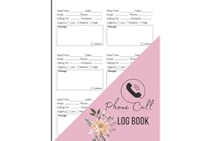 Phone Call Log Book: Cute voicemail logbook for office, women, teachers, sales, business, call Phone Messages | Pink Cover Designs