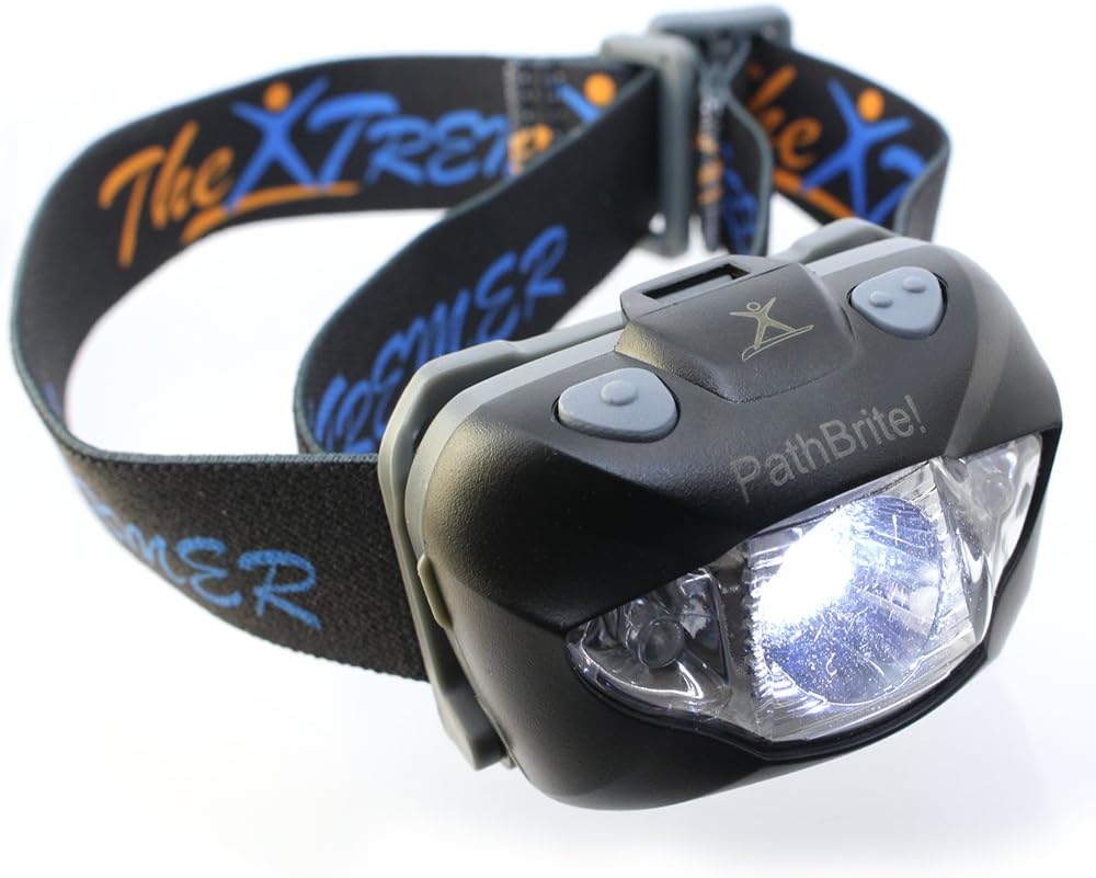 PathBrite Head Torch - Best Headlamp Flashlight for Outdoor/Indoor Activities. Hand Motion SENSOR Switching. 3 Modes White CREE Light, LED Red Light, Flashing Red and Emergency - Extreme Bright, All Size Fit. Perfect Gift Idea. LIFETIME Warranty (Black)