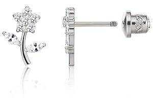 Limerencia Hypoallergenic G23 Implant Grade Titanium Screw Back Earrings Tragus 20G Helix F136 Piercing Post for Sensitive Ears Cartilage