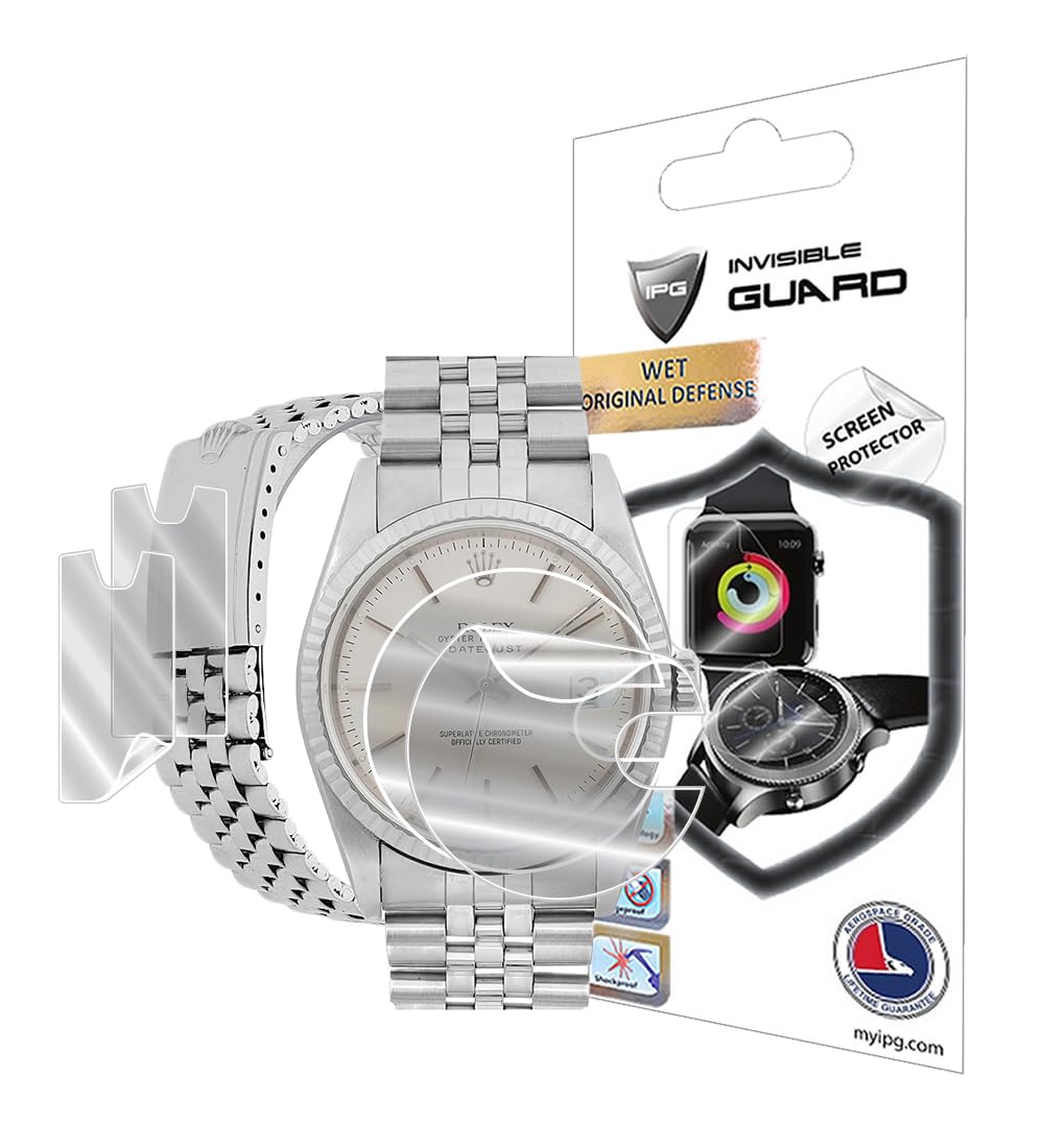 Photo 1 of IPG for Rolex Men Datejust Oyster Watch Hydrogel Screen Protector (2 Units) + Clasp Protector (2 Units) Invisible HD Clear Film Anti Scratch Guard-Smooth/Self-Healing for for MenOyster