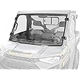 SuperATV Polaris Ranger XP 1000 Scratch-Resistant Vented Full Windshield | Preinstalled Bulb Seal Black