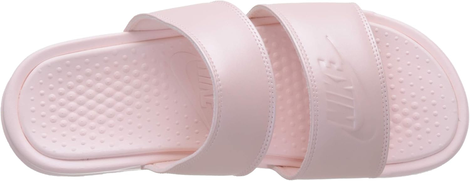 white nike double strap slides