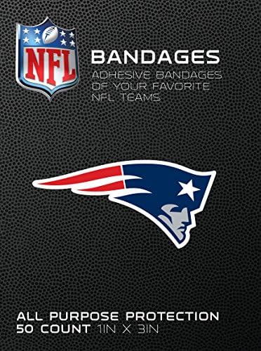 NFL Officially Licensed Bandages, 1"x3", 50/box (New England Patriots)