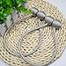 YCOCO 6 Pack European Style Magnetic Woven Texture Rope Curtain Tiebacks, The Most Convenient Drape Tie Backs,Decorative Weave Rope Holdback Holder,Gray