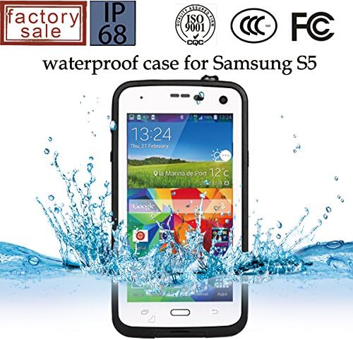 City View(TM) Waterproof Dustproof Snowproof Shockproof Hard Armor Protective Cover Case For Samsung Galaxy S5 I9600 with Stylus Pen (White)