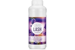 TWILASH BY DLY 600ml Lash Shampoo Bulk, Eyelash Cleanser for Extensions, Safe Makeup Remover, Non-irritating or Burning Formula Eyelid Foaming Cleanser Best for Professional Salon and Home Use (Lavender)
