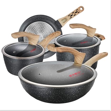 Amazon 調理器具セット 安全な調理器具セット ノンスティックポットセット4ピースキッチンポットコンビネーション電磁調理器とキッチン用品調理器具 セット調理ポットセット ツールセット オンライン通販