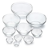 Duralex Gigogne Stackable Glass Mixing Bowl Set, 10