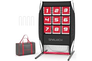 SIYALAICH Baseball & Softball Pitching Target Net, Portable Practice Training System with Numbered Strike Zone, Carrying Bag,