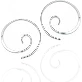 Spiral Hoop Earrings, 14K Gold Filled, 20ga, 22mm Diameter, Smooth, Lightweight, Spiral Earrings for Women, Swirl Earrings Hoop, Gold Pull Through Earrings for Women