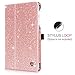 Samsung Galaxy Tab E 8.0 Case, DUEDUE Sparkly Glitter Shockproof Slim PU Leather Flip Folio Stand Cover Full Body Protective Smart Cases for Galaxy Tab E Tablet 8.0 inch, Rose Gold