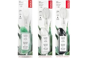 RADIUS Big Brush BPA Free & ADA Accepted Toothbrush Designed to Improve Gum Health & Reduce Gum Issues - Right Hand - Midnight Sky/Marble/Soda Pop Eco Grind - Pack of 3