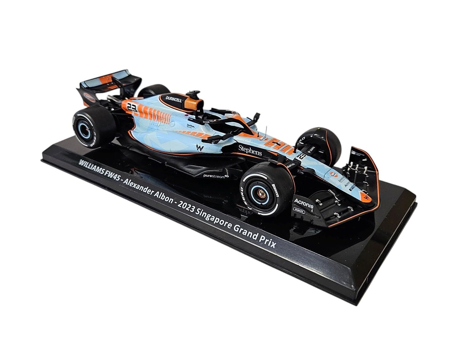 OPO 10 - 1/24 scale Formula 1 car compatible with WILLIAMS FW45 Alexander Albon 2023 Singapore GP F1 - OR102
