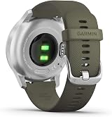 Garmin vívomove Style Hybrid Smartwatch Silver Moss Renewed Color Touchscreen view 3