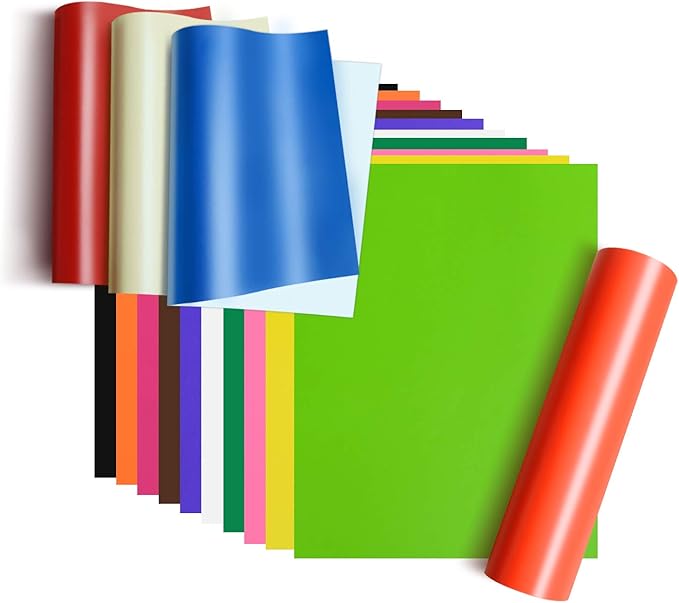 Adhesive Vinyl A4 Sheets 15 Assorted Matte Colors 21x30.5cm Premium