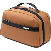 Everfun Compact Toiletry Bag for Men and Women Traveling, Wide Open Shaving Dopp Kit, Water Resistant Makeup Organizer Hygiene Bag with Wet Dry Compartment - Black, Medium