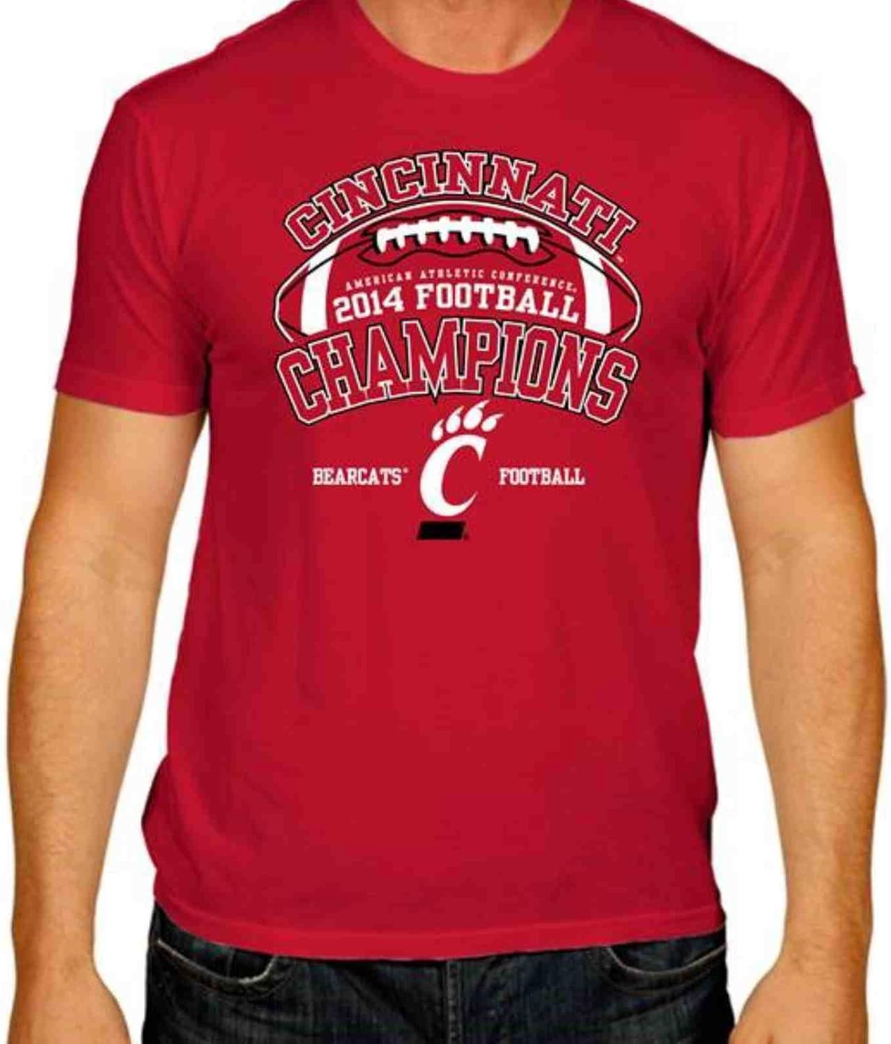 Amazon.com : Cincinnati Bearcats Victory Red 2014 AAC NCAA Football Champions T-Shirt : Clothing