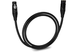 LyxPro 3 Feet XLR Microphone Cable Balanced Male to Female 3 Pin Mic Cord for Powered Speakers Audio Interface Professional Pro Audio Performance and Recording Devices - Black