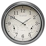 La Crosse Technology Indoor/Outdoor Atomic Wall Clock in Silver
