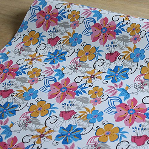 Yifely Summer Flower Self-Adhesive Shelf Liner Refurbished Old Dresser Drawers Makeup Boxes Nightstands 17.7 Inch by 9.8 Feet