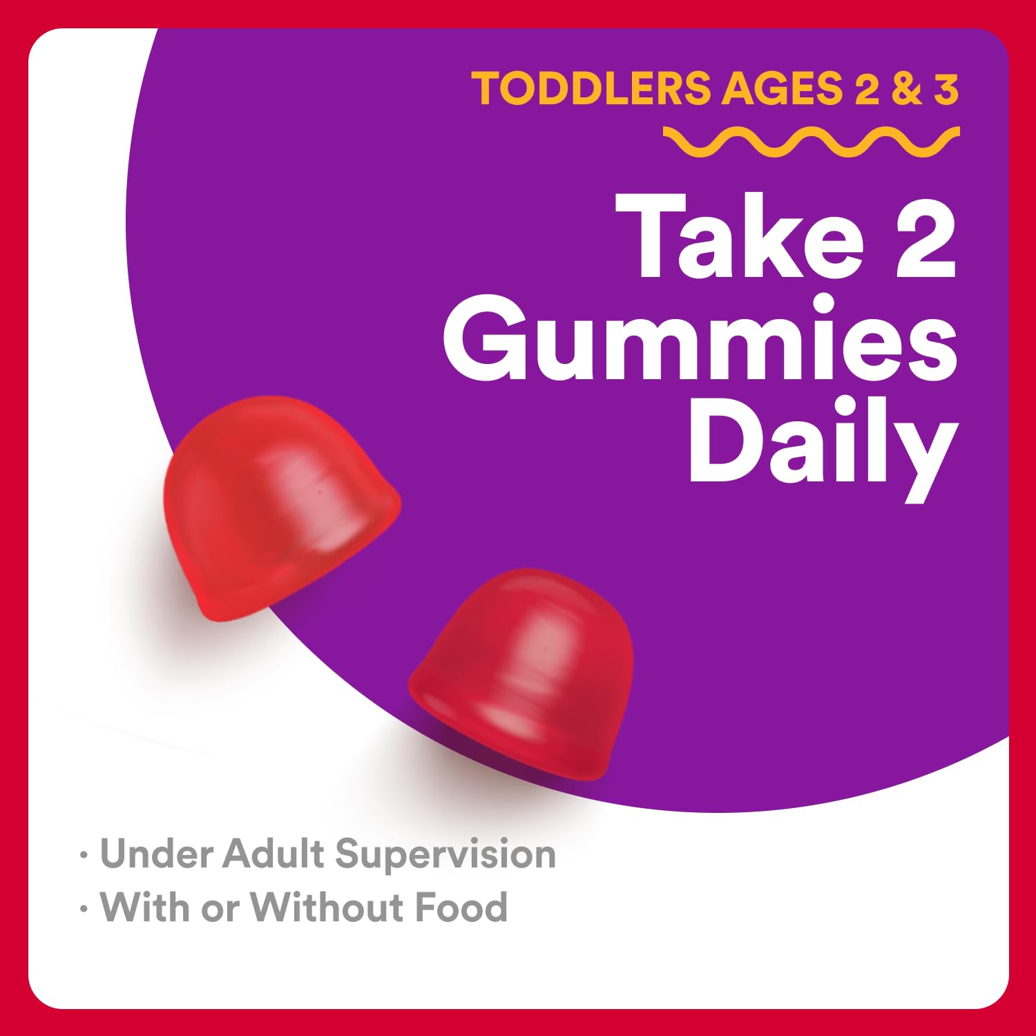 SmartyPants Organic Toddler Multivitamin Gummies: Probiotics, Omega 3 (ALA), Vitamin D3, C, Vitamin B12, B6, A, K & Zinc, Beta Carotene, Gluten Free, Three Fruit Flavors, 60 Count (30 Day Supply)