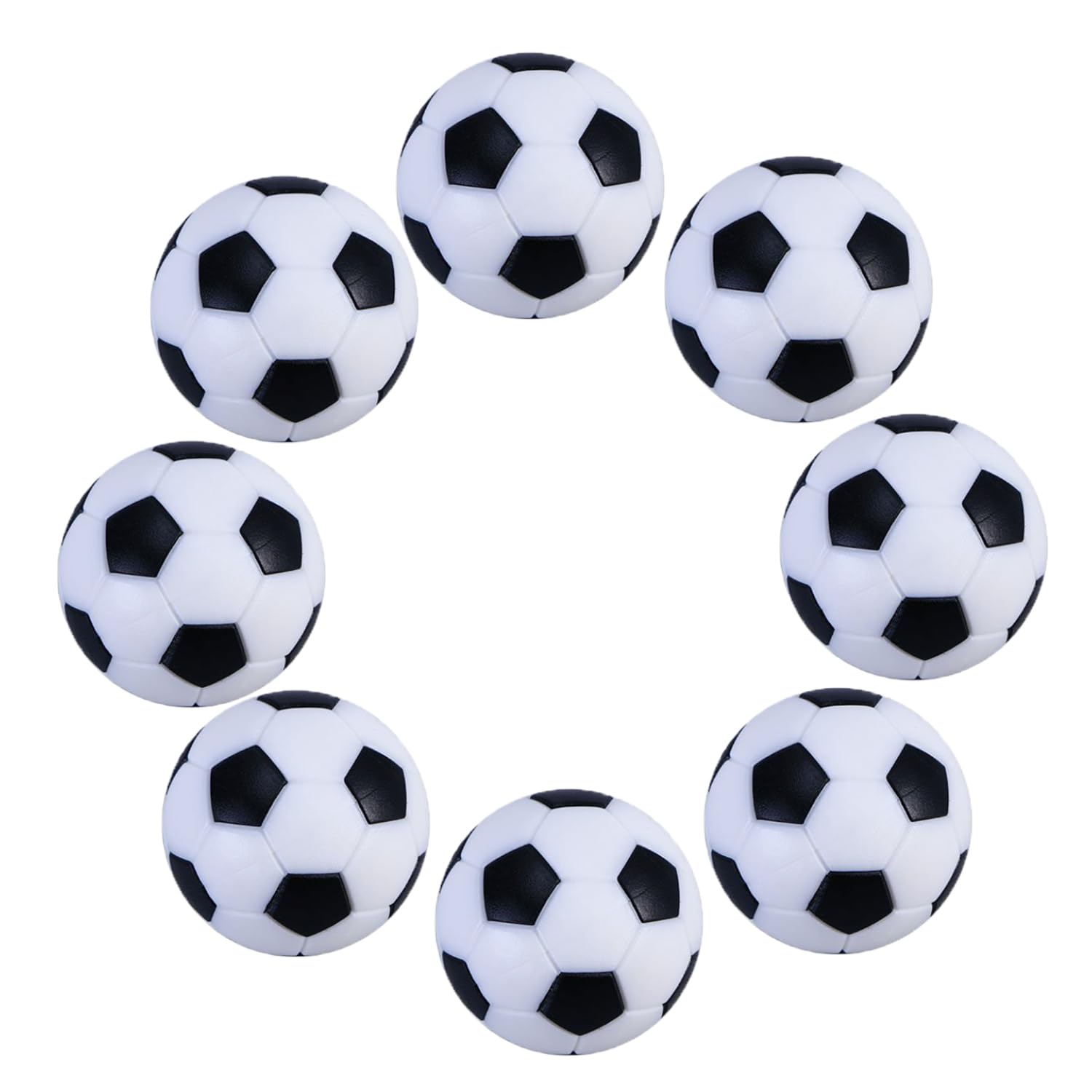 Okany Table Soccer Foosballs Game Replacements 32mm/1.26 In Mini Football Balls Black and White, Set of 8
