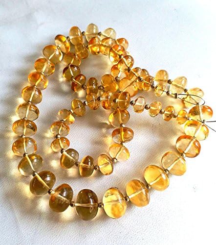 Natural CITRINE [sunela]smooth rondelle , beautiful gemstone beads, 6 - 12 mm 20 inch full strand