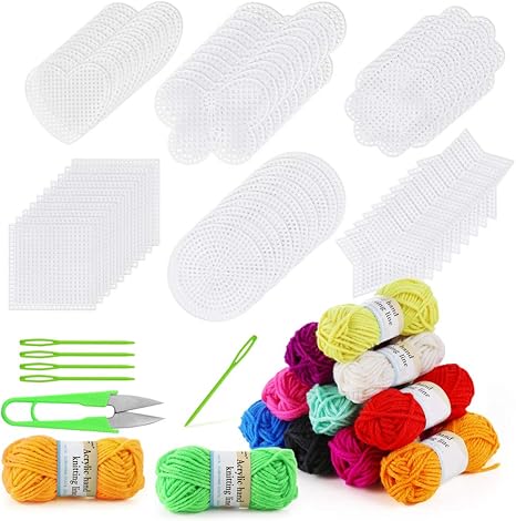 Pllieay 60 Pieces Mesh Plastic Canvas 