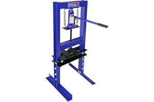 BOUPOWER Hydraulic Press,6 Ton H-Frame Garage Floor Adjustable Shop Press with Stamping Plates to Bend, Straighten, Or Press Parts, Install Bearings & U-Joints